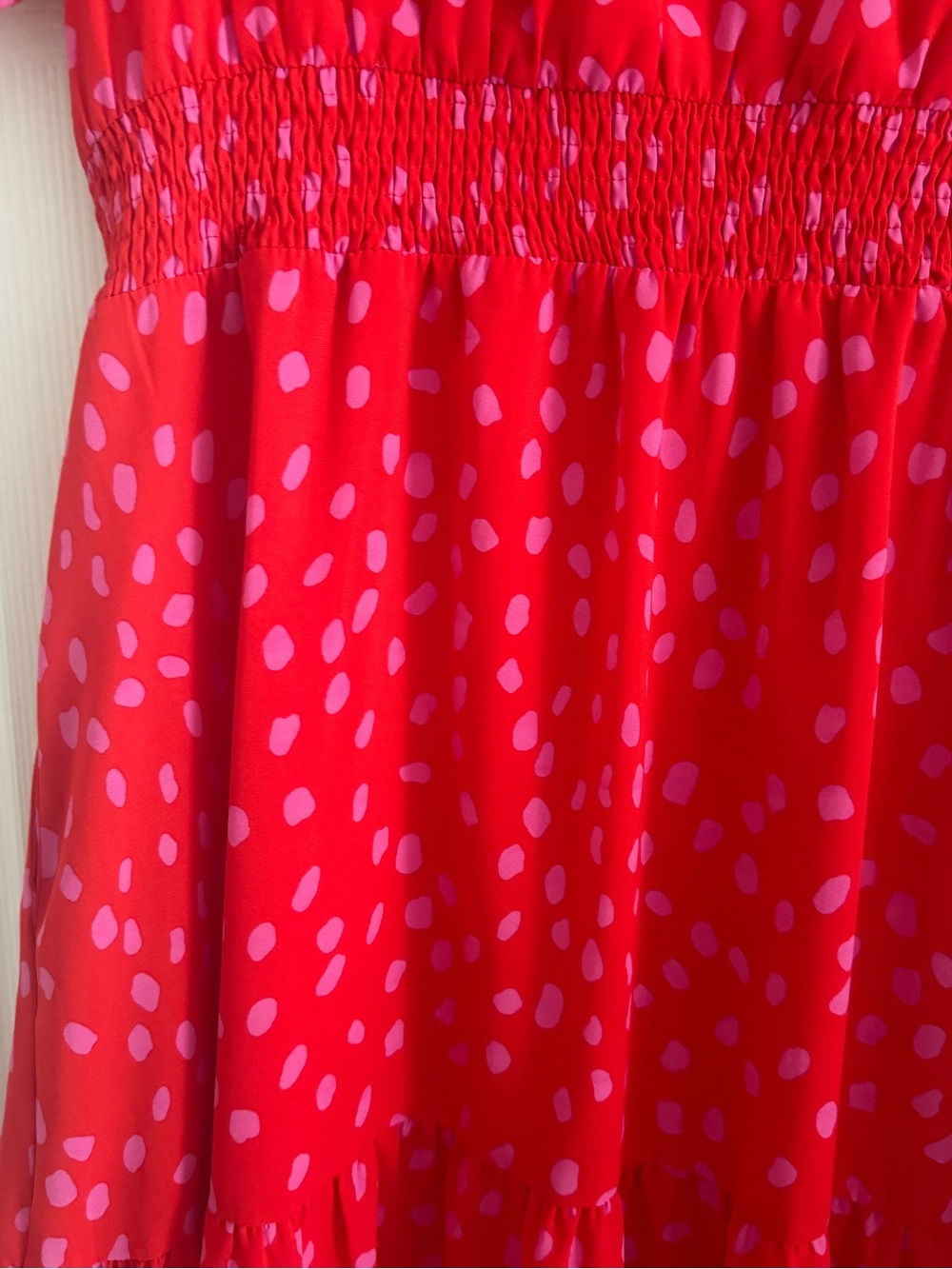 Women’s Red Polka Dot Midi Dress - Picture 4 of 4
